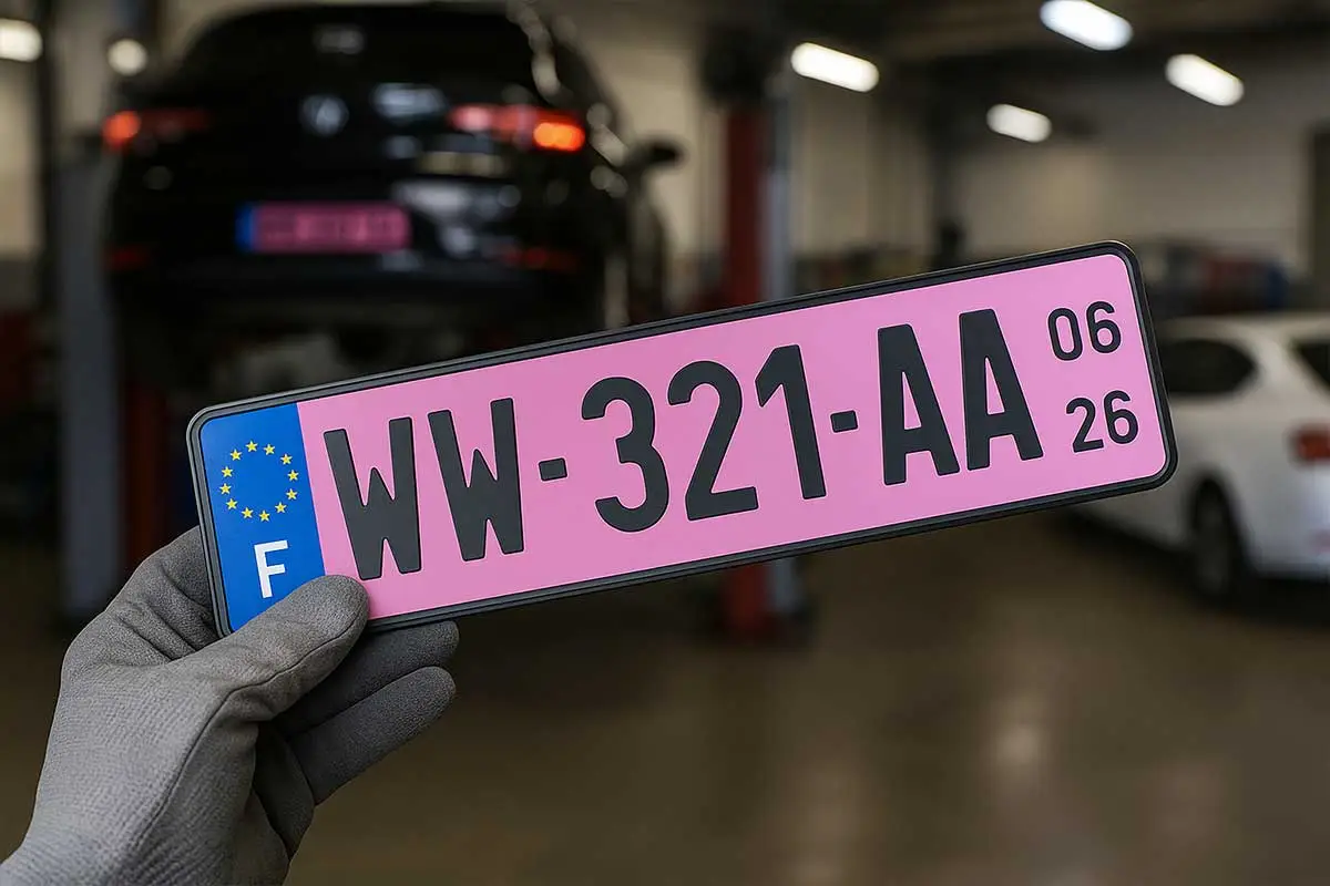 Plaques d'immatriculation roses en Algérie